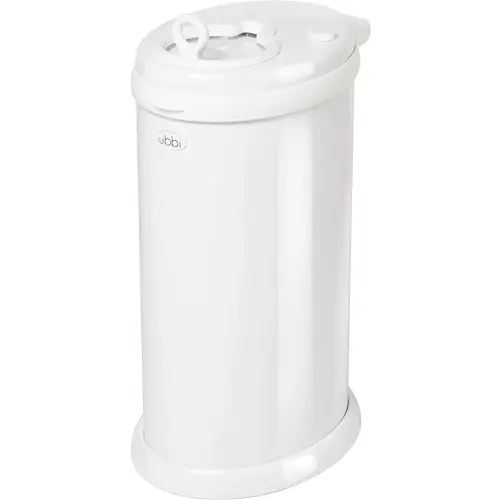 Ubbi Steel Diaper Pail, Odor Locking, No Special Bag Required, Award-Winning, Registry Must-Have, White
