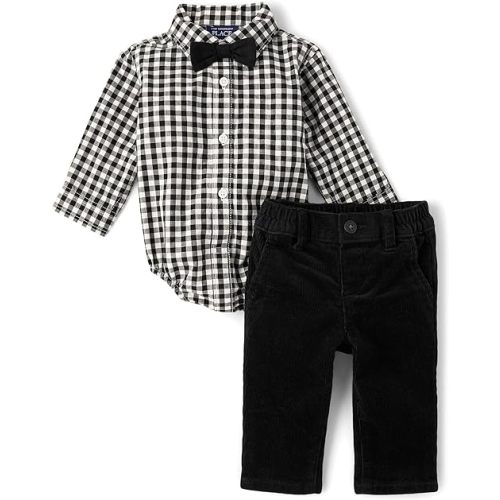 The Children's Place baby-boys And Newborn Button Down Shirt and Pants, 2 Piece Outfit