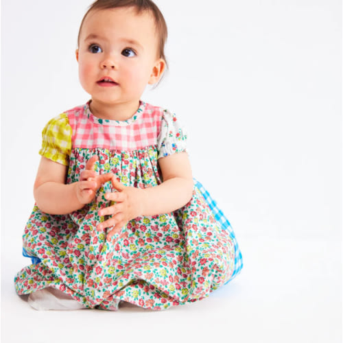 Gathered Woven Dress-Hotchpotch Multi | Boden UK