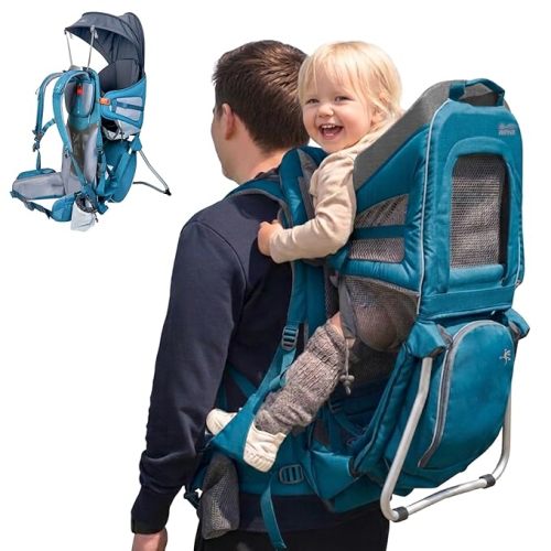 WIPHA Lightweight Baby Backpack Carrier, Adjustable Hiking Backpack Carrier for Toddlers, Breathable Design, Travel Carrier with Sun Canopy (Blue)