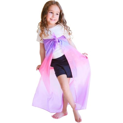 Sarah's Silks Enchanted Playsilk, 100% Silk Scarves for Kids and Toddlers, Sensory Toys | Bright Square Scarves, Montessori Waldorf Toys for Imaginative and Pretend Play - Blossom