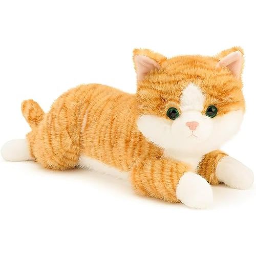 19 inch 3 lbs Cat Weighted Stuffed Animals, Realistic Weighted Cat Stuffed Animal, Sensory Comfort Plush Throw Pillow, Soft Kawaii Kitty Plush Toy Gift for Adults Kids Youth