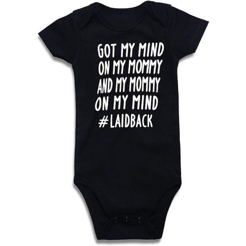 BFUSTYLE Baby Boys Girls Romper Summer Announcement Romper Infant Funny Saying Bodysuit Babe Clothes Birthday Gifts Got My Mind On My Mommy 0-18 Months