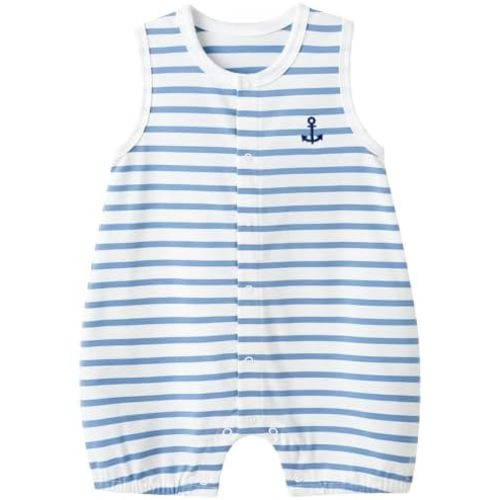 pureborn Baby Boy Romper Cotton One-Piece Summer Outfit 0-24 Months