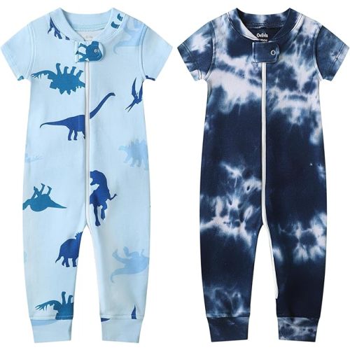 Owlivia Baby Boy Romper, Unisex Short-sleeve Summer Outfit, 100% Organic Cotton Girl One-Piece Jumpsuit