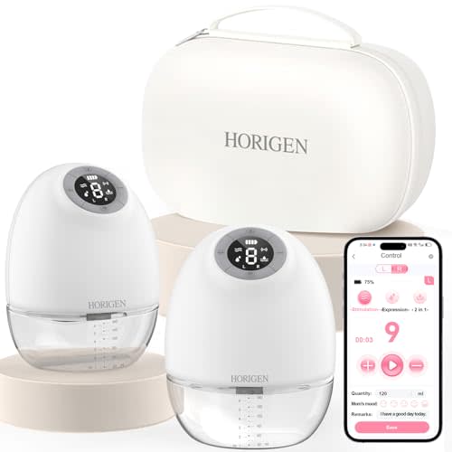 Hand Free Breast Pump with APP Control,3 Modes and 9 Levels Portable Breast Pump Hand Free,New Concept Baby Mouth Wireless Breast Pump Contain 15/17/21/25mm Flange,Leak-Proof,Discreet,Quieter