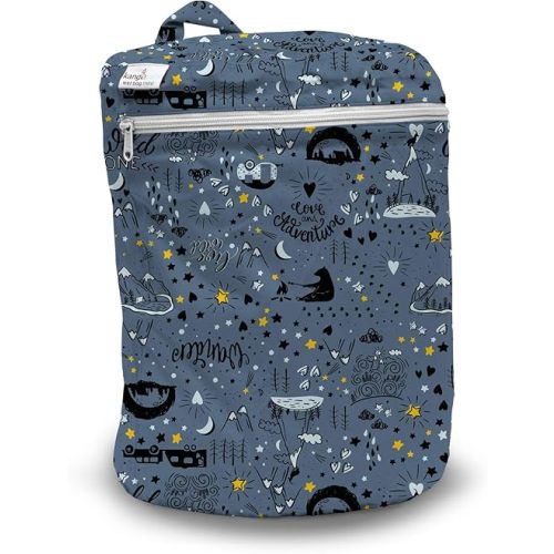 Kanga Care Wet Bag Mini Seam Sealed Waterproof 3D Dimensional for Baby Cloth Diapers, Travel, Beach, Pool, Gym, Swim | Wander