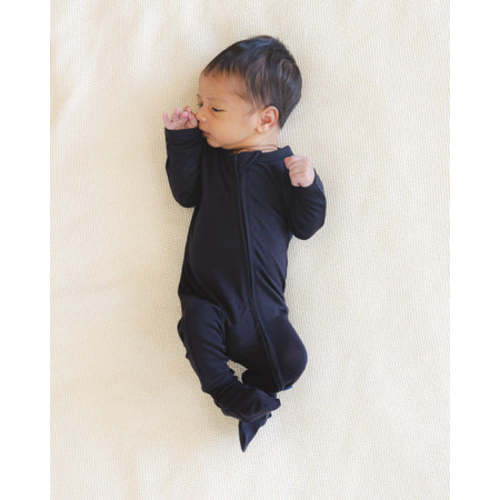 Zip Footie in Black