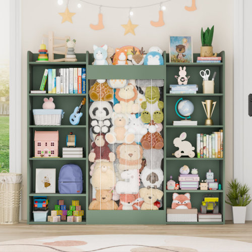 Latitude Run® 62.8''H 6-Tier Kids Bookshelf with Stuffed Animal Storage (White) & Reviews | Wayfair