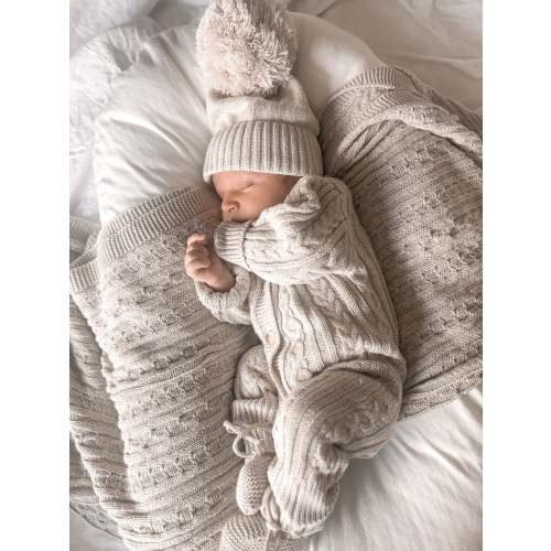 Luna + Luca Classic Cable Knit Jumpsuit - Natural