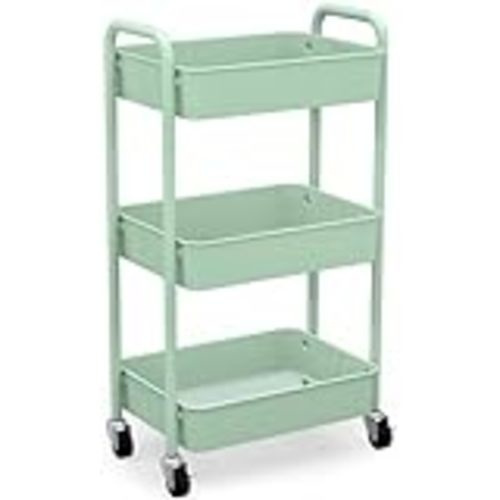 Amazon.com: SunnyPoint 3-Tier Delicate Compact Rolling Metal Storage Organizer - Mobile Utility Cart Kitchen/Under Desk Cart with Caster Wheels (Turq, Compact (15.5" X 26.8" X 10.27")) : Office Products