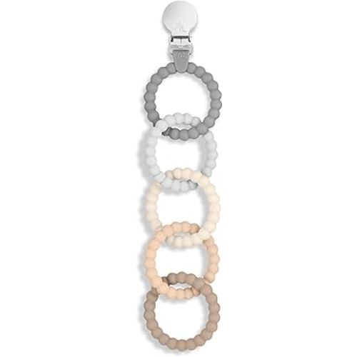 Ryan & Rose Cutie Clinks Attachable Teether Chew Toy for Babies (Neutral)