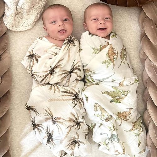  HGHG Cute Bamboo Cotton Muslin Swaddle Blankets Premium  Receiving Blanket for Boys & Girls 47 x 47 Baby Bear Blanket : Baby