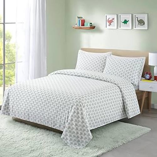 Vonty Kids Full Sheet Set Sea Turtle Brushed Microfiber Bed Sheet for Boys & Girls, Ultra Soft & Easy to Wash (1 Fitted Sheet + 1 Flat Sheet + 2 Pillowcase)