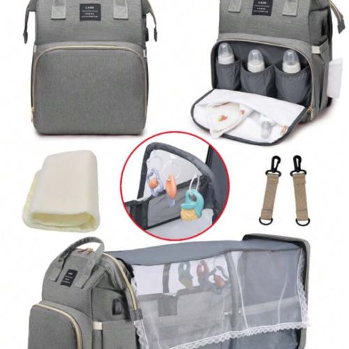 1pc Baby Diaper Bag Backpack With Changing Station, Multifunction Portable Waterproof Large Capacity Travel Baby Changing Bags, Baby Stuff Organizer , Baby Registry Search, Baby Diaper Bags For Boys & Girls, Baby Shower Gifts, Newborn Baby Essential Gifts