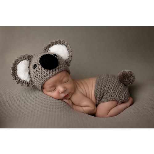 Baby Koala Bear Hat and Diaper Cover - Baby Photo Prop - Baby Shower Gift - Baby Koala Hat - Available in 0 to 6 Months - Any Color Combo