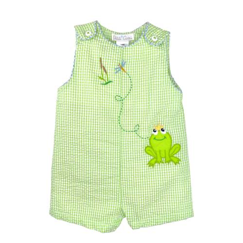Sunsuit with Frog Applique and Embroidery