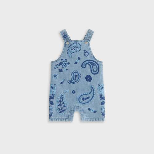 Kith Baby Floral Paisley Chambray Shortall - Kent Light Wash