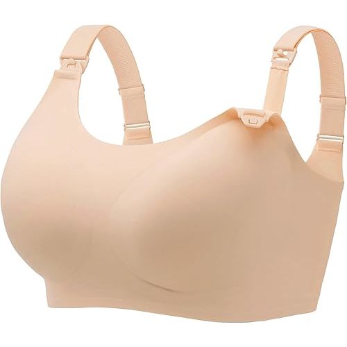 Angelhood Seamless Nursing Bra for Women Wire Free Full Coverage Nursing Bra T-Shirt Bra with Extra Extender
