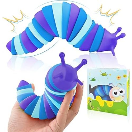 Cevioce Sensory Slug Fidget Toys,Fidget Slug Toys for Adults & Kids Party Favors,2 PCS Cute Autism Sensory Toys for Autistic Children,Toddler Toys Age 3+,Travel Toys for 3+ Year Old(G)