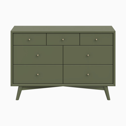 babyletto Palma 7-Drawer Assembled Double Dresser - Olive
