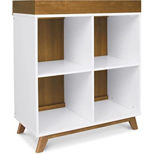 DaVinci Otto Convertible Changing Table and Cubby Bookcase in White and Walnut