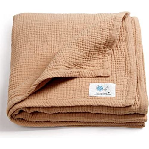 Lulu moon Muslin Baby Blanket Quilt - Crib Blanket (Caramel)