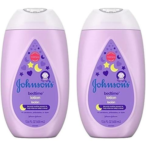 Johnson's Baby Bedtime Lotion with Natural Calm Essences Hypoallergenic & Paraben Free, 13.6 Fluid Ounce (Pack of 2)