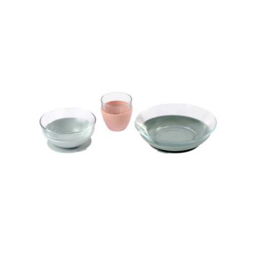 3-Piece Glass Suction Baby and Toddler Feeding Set
