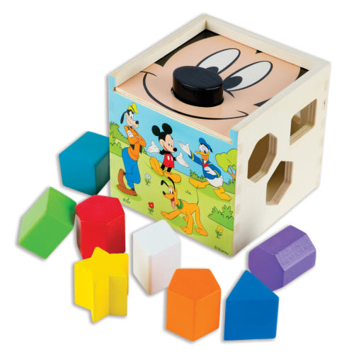 Melissa & Doug Disney Mickey Mouse & Friends Wooden Shape Sorting Cube