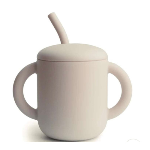 Shop Silicone Training Cup + Straw - Sand - Li'l Baby Sprouts