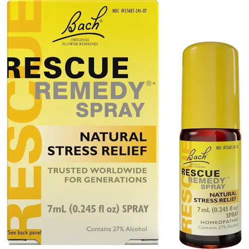 Bach RESCUE REMEDY Spray 7mL, Natural Stress Relief, Homeopathic Flower Essence, Vegan, Gluten and Sugar-Free, Non-Habit Forming