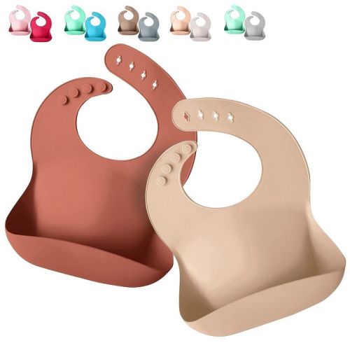 Sperric Silicone Baby Bibs, Color: Beige