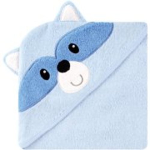 Luvable Friends Cotton Terry Animal Hooded Towel, Raccoon