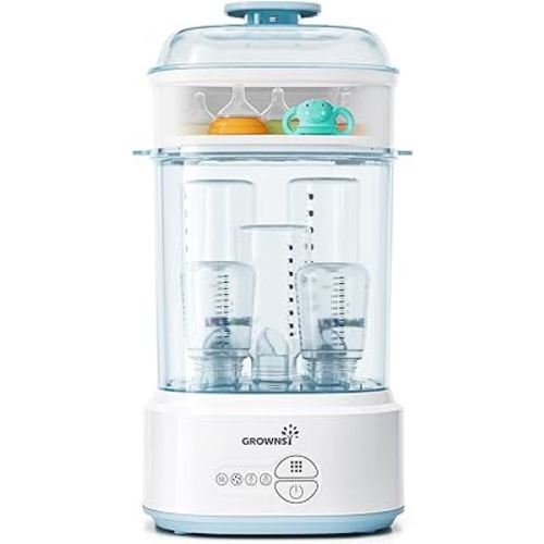 Bottle Sterilizer and Dryer, Compact Electric Steam Baby Bottle Sterilizer (Esterilizador de Biberones), Bottle Sanitizer for Baby Bottles, Pacifiers, Pump Parts Blue