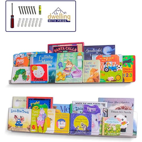 Acrylic Shelf 36 Inch (2Pack) - Acrylic Bookshelf for Toys & Books - Spice Rack & Floating Display - Acrylic Floating Shelves for Makeup & Cosmetic Product - Clear Acrylic Shelf for Books & Magazines - 36 Inch Shelves