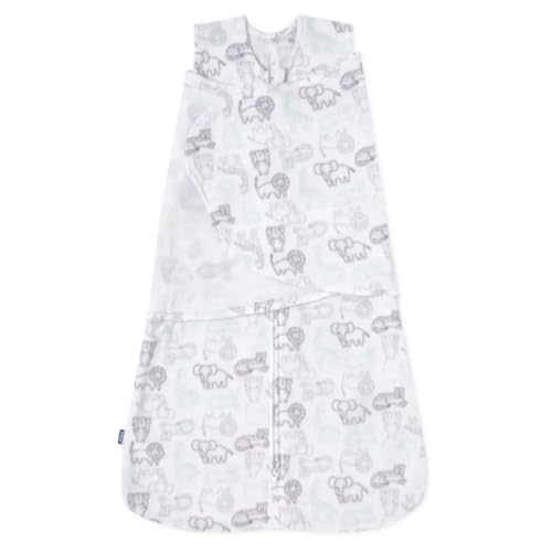 HALO Micro-Fleece Sleepsack Swaddle, 3-Way Adjustable Swaddle Blanket, TOG 3.0, Animal Action, Newborn, 0-3 Months