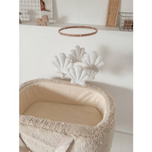 Seashell mobile micro boucle shell mobile neutral nursery decor baby mobile boucle nursery decoration ocean nursery decor neutral baby