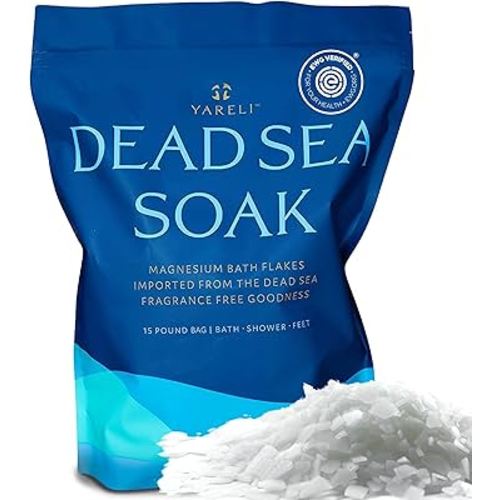 Magnesium Flakes, 15lb, Dead Sea Bath & Foot Soak, Alternative to Epsom Salt with Over 800,000mg of Magnesium Chloride Per Bag