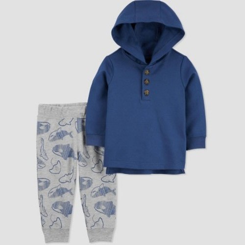 Carter's Just One You® Baby Boys' 2pc Sea Creatures Top & Pants Set - Blue/Gray, Size: Newborn