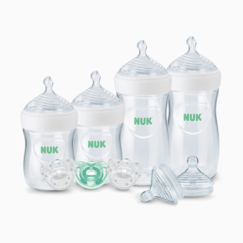 NUK Simply Natural Bottle with SafeTemp 9-Piece Gift Set - White