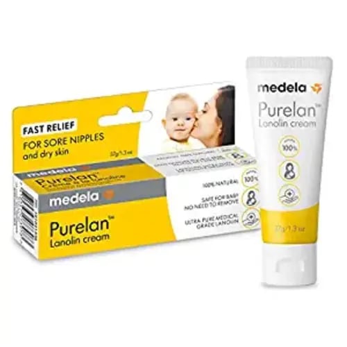 Medela Purelan Lanolin | Safe for Breastfeeding Baby | 100% Natural Nipple Cream, Single Ingredient | Soothing Protection for Nursing Moms, 1.3 Ounce