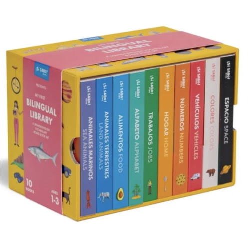 My First Bilingual Library: A Spanish-English Vocabulary Board Book Set of Colors, Numbers, Animals, ABCs, and More (Si Sabo Bilingual Books for Kids)