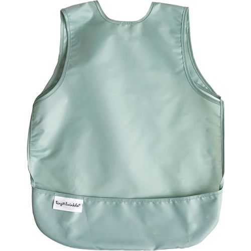 Tiny Twinkle Mess Proof Baby Bib - Waterproof Toddler and Baby Apron Bib - Machine Washable - PFAS and BPA Free