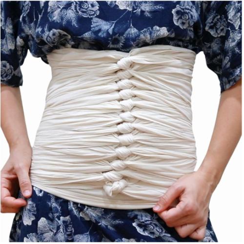 Bengkung Belly Binding Wrap Lightweight GOTs certified organic cotton postpartum belly binding wrap serged edges 17 yards Traditional postpartum belly binding cloth (Off White, GOTS certified organic)