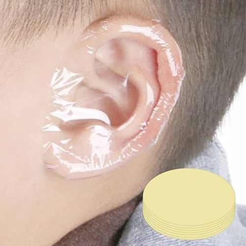 UOUYOO 100 Pcs Baby Shower Ear Covers for Newborn,Disposable Ear Protectors Waterproof Ear Covers,Disposable Ear Protectors Waterproof for Bathing for Shower, Bathing