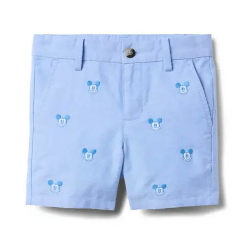 Boy Ocean Air Mickey Mouse Disney Mickey Mouse Embroidered Oxford Short by Janie and Jack