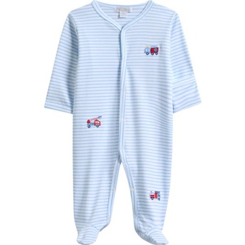 Embroidered Stripe Footie, 0-3M