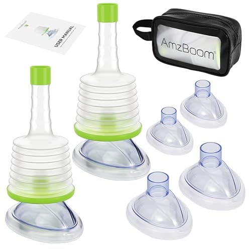 AmzBoom Choking Rescue Device,Portable Anti-Choking Device 2-Pack,Airway Suction Units,with 4 Mask Sizes, Easy to Use, Home Safety Kit.Emergency Anti-Choking Aid for Home
