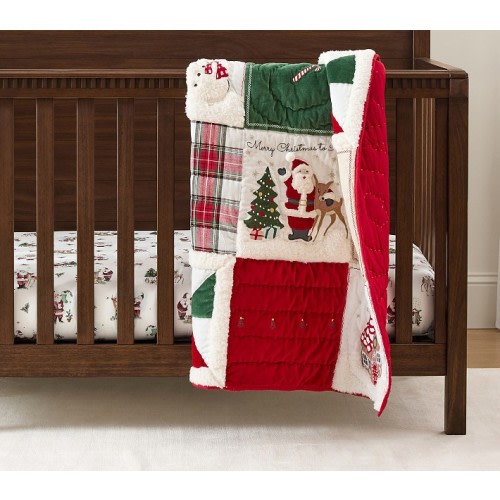 Holly Jolly Santa Baby Quilt | Pottery Barn Kids